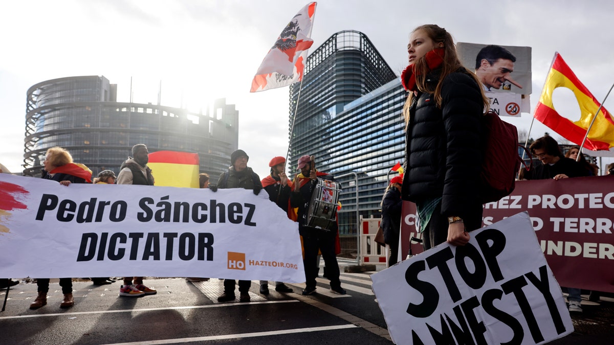 Anti-amnesty protesters in France