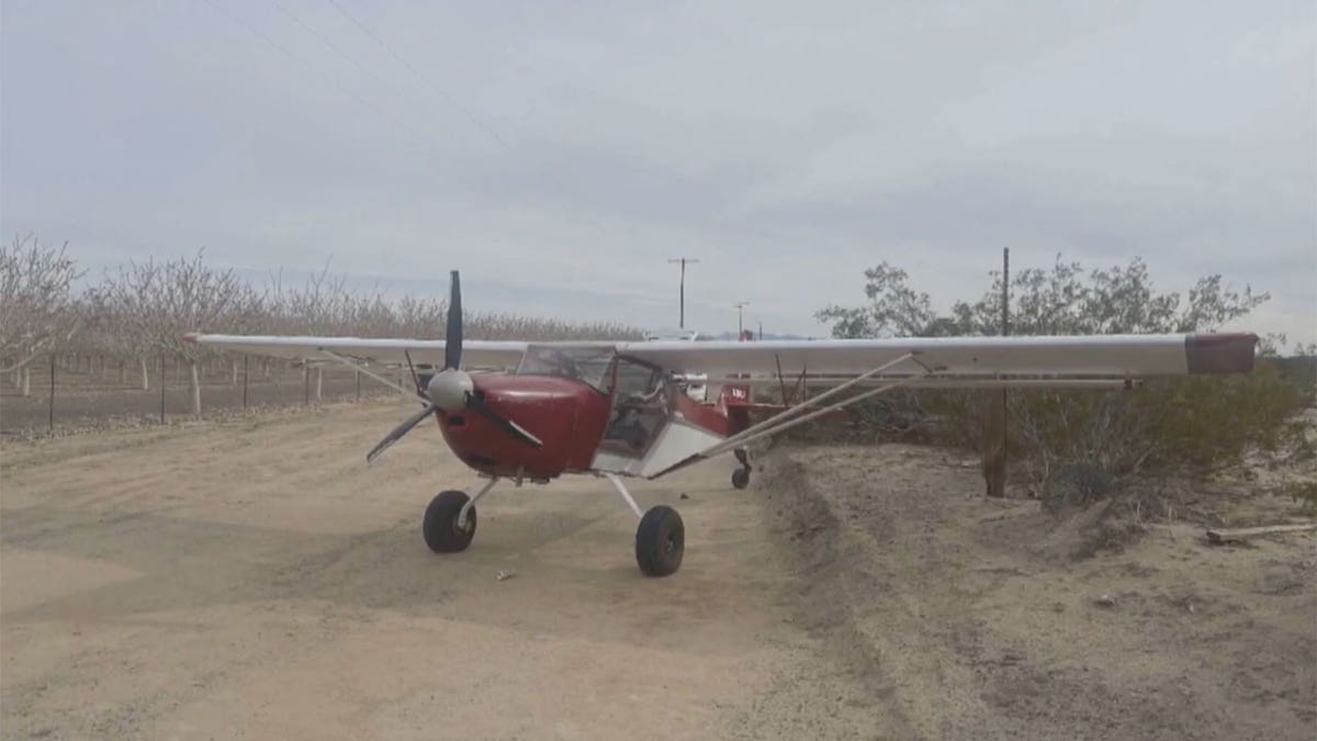 Stolen plane in field