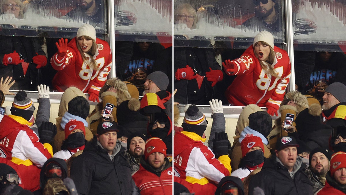 Taylor Swift in the stands at the Cheifs game