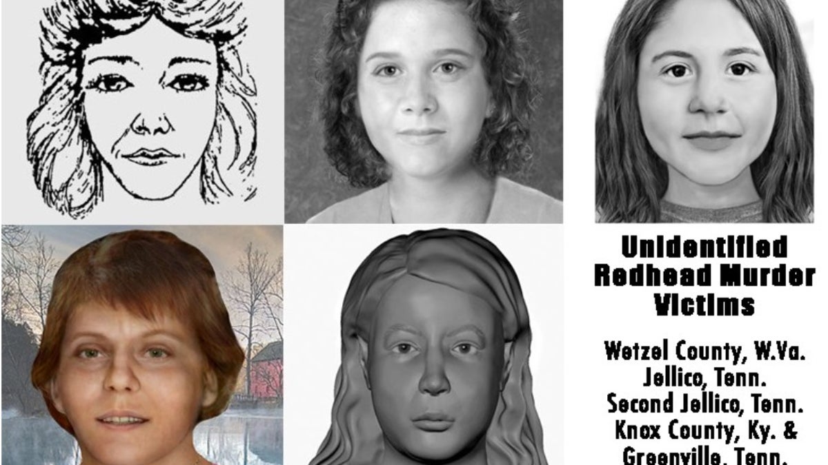 Artist renderings and digital reconstruction of 'Redhead Murders' victims