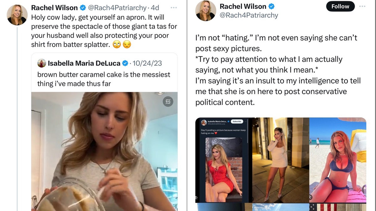 screenshots of rachel wilson posts on x