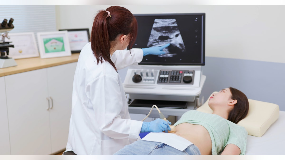 Woman getting ultrasound