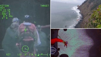 Coast Guard rescues dog that fell off seaside cliff in Oregon, reunites pet with owners in dramatic video