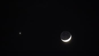 Witness the mesmerizing conjunction of the moon and Venus in space