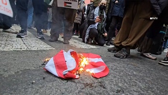 American flag torched during NYC pro-Palestinian demonstrations