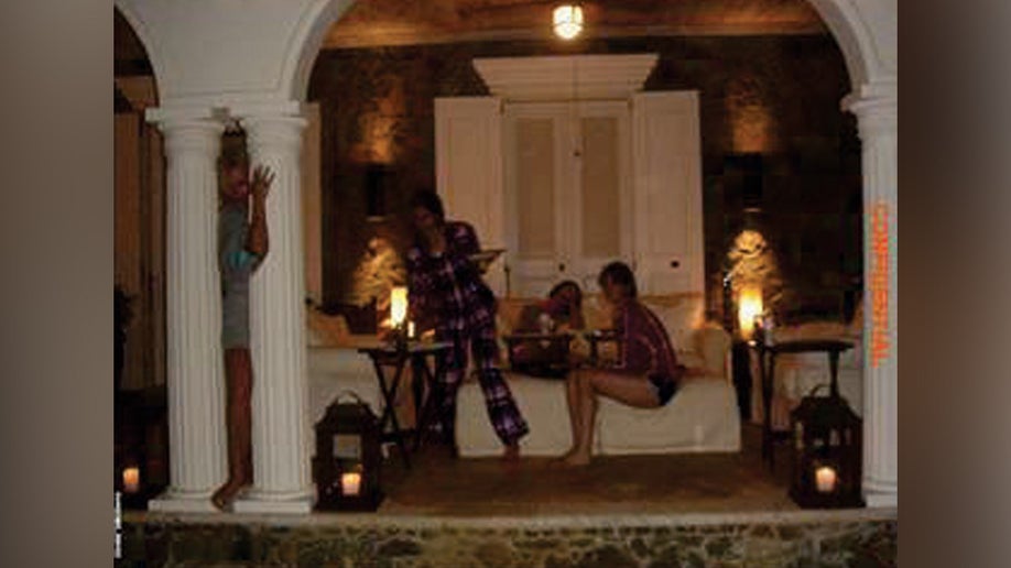 Girls pictured at Little St James Island