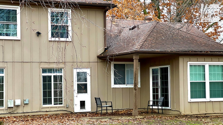 An exterior view of the backyard and porch of Jordan Willis’s home in Kansas City, Missouri