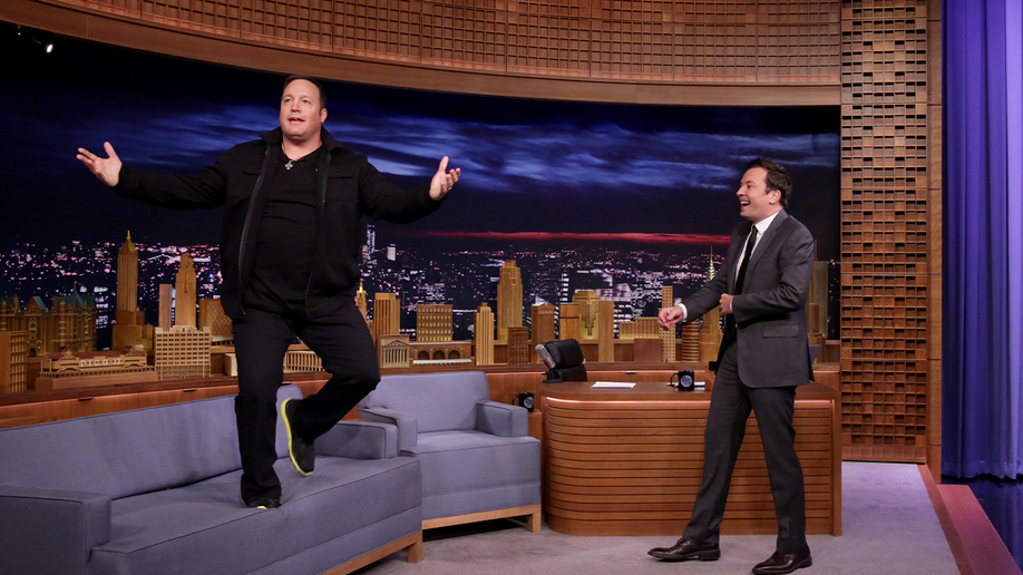 Actor Kevin James during an interview with host Jimmy Fallon on September 14, 2016.