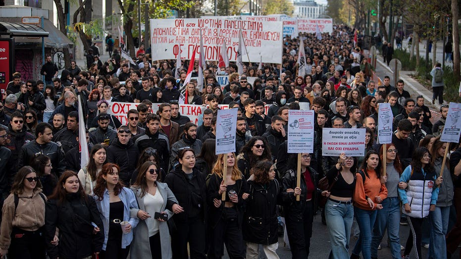 Thousands of students rally in Greece against government plans to allow private universities