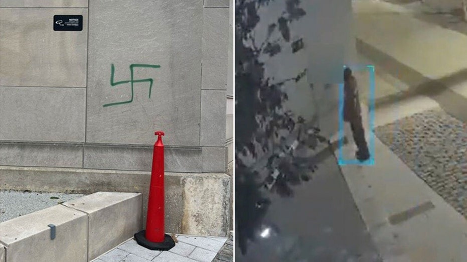 Philadelphia video captures Holocaust Memorial Plaza being defaced with swastika
