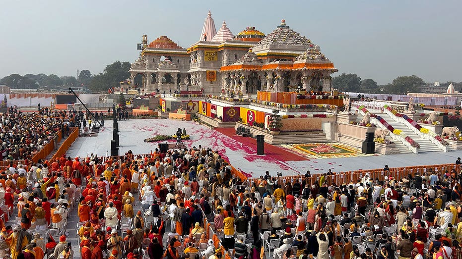 Millions in India celebrate as new Hindu temple is built on ruins of historic mosque