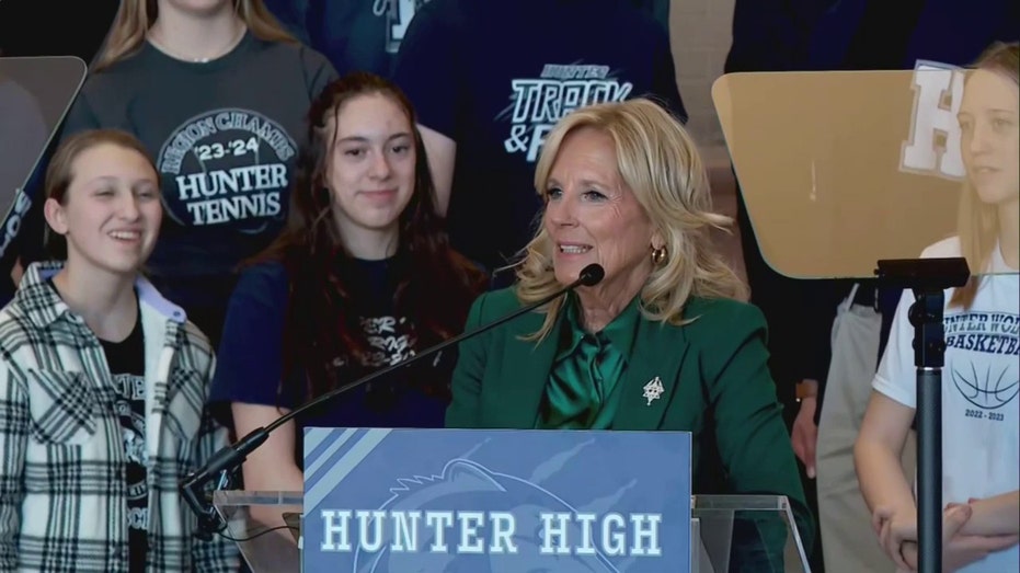 Jill Biden mocked for awkward sign placement at Hunter High School: ‘Straight out of a VEEP episode’