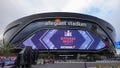 A video board displays an advertisement for Monday's Super Bowl LVIII Opening Night at Allegiant Stadium on February 01, 2024 in Las Vegas, Nevada.