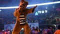 The Nittany Lion during the Penn State Dance Marathon, THON, which raises money for the Four Diamonds fund benefiting children's cancer patients and research.
