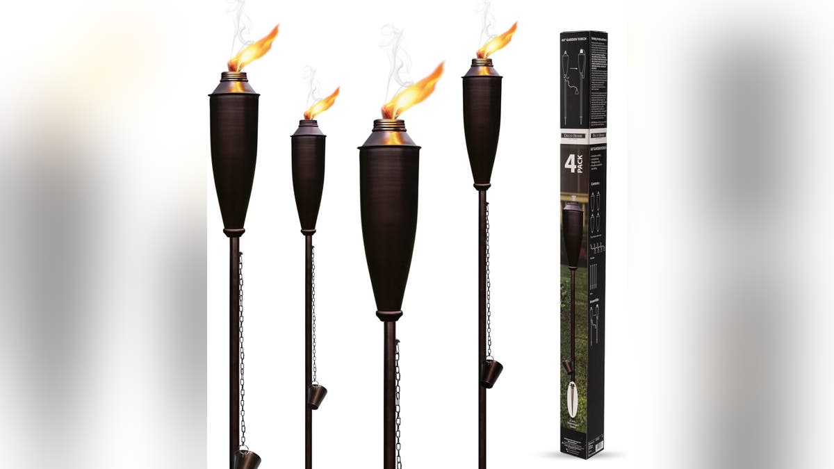 Keep bugs away with these citronella torches.