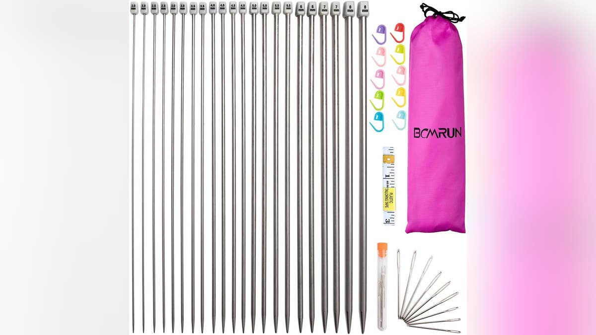 Knit anything you can think of with this knitting needle set. 
