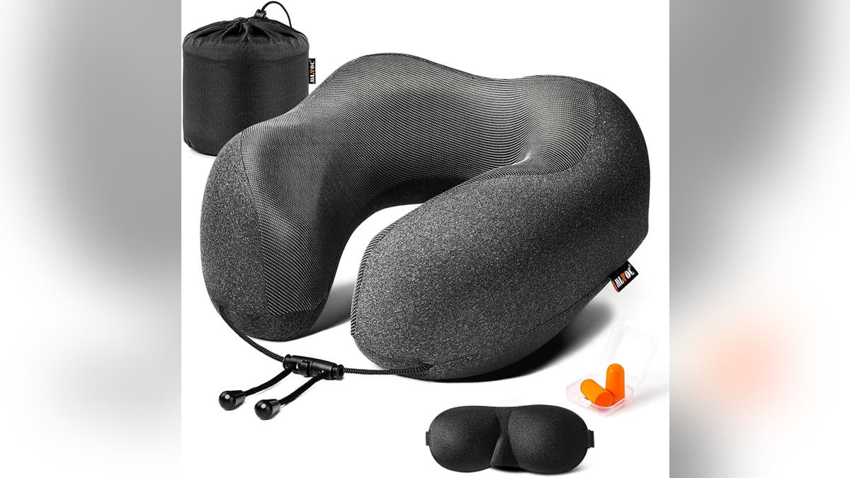 Stay comfy whether you're on a plane or in a car with a memory foam neck pillow. 