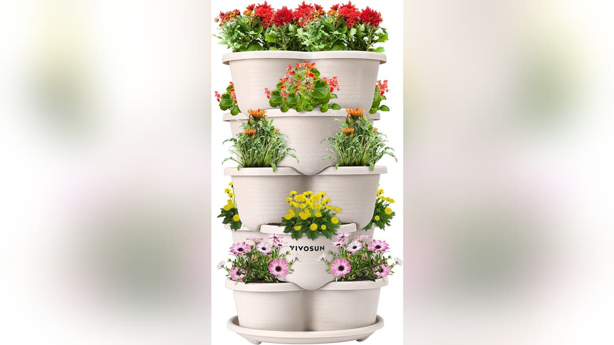 Save space with these stackable planters. 