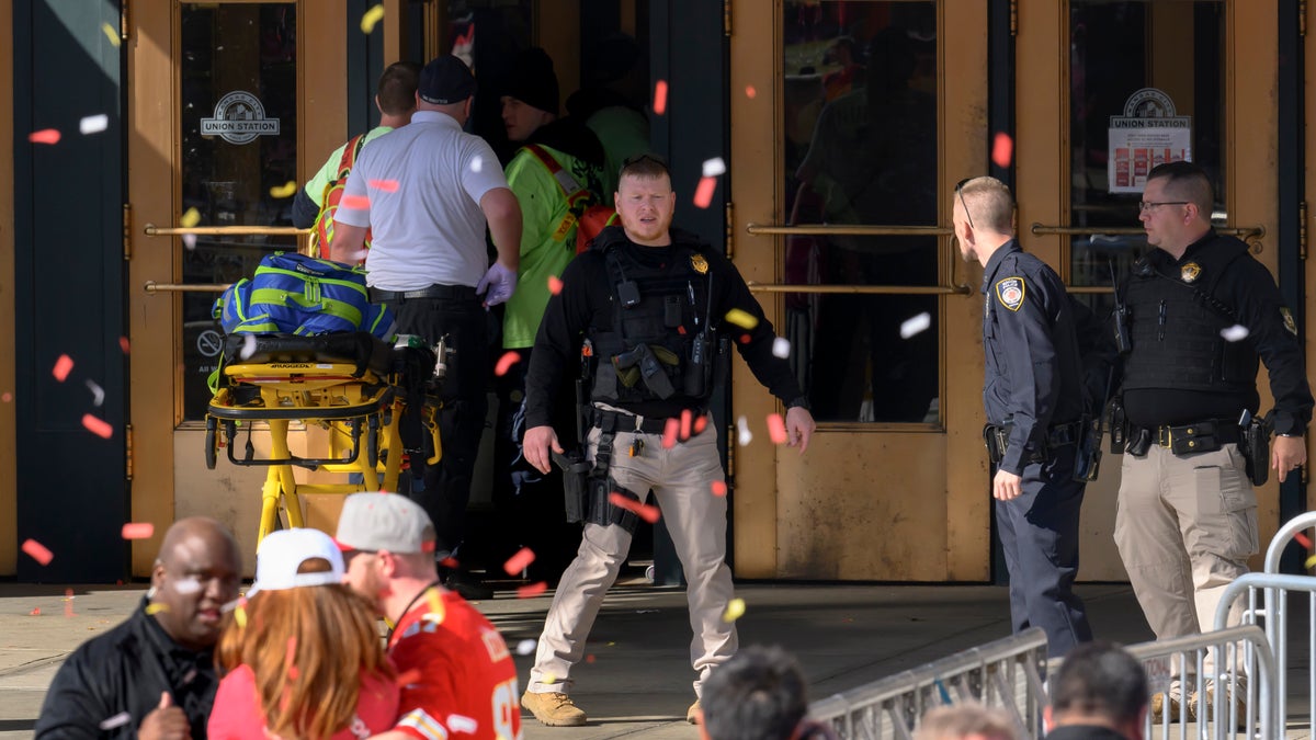 first responders helping after Super Bowl parade shooting