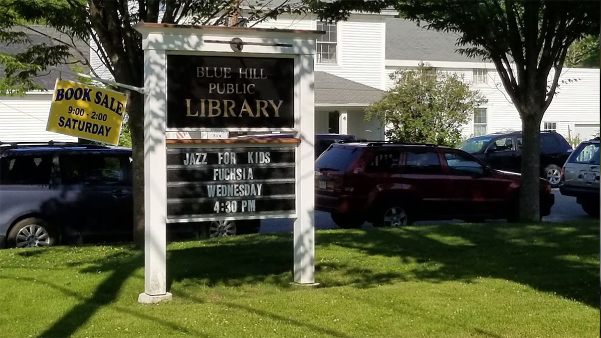 Blue Hill Public Library sign