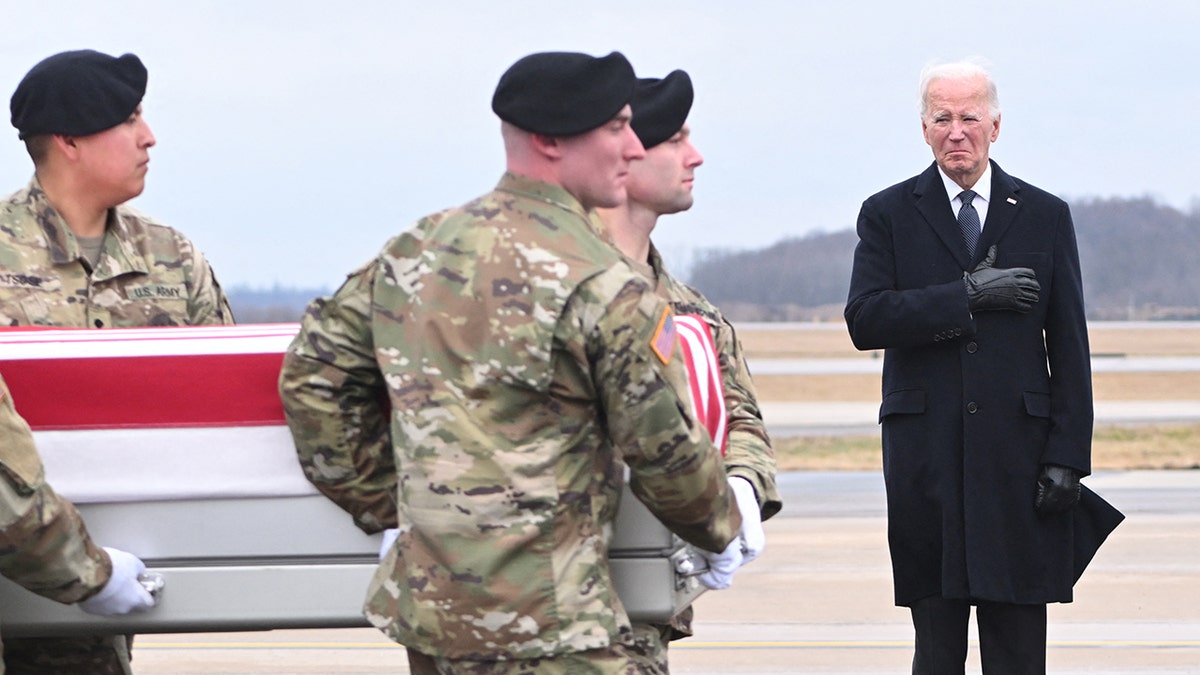 Biden attended the dignified transfer of 3 fallen US soldiers.