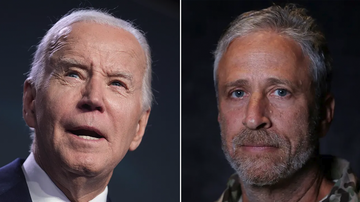 Joe Biden Jon Stewart imagen dividida