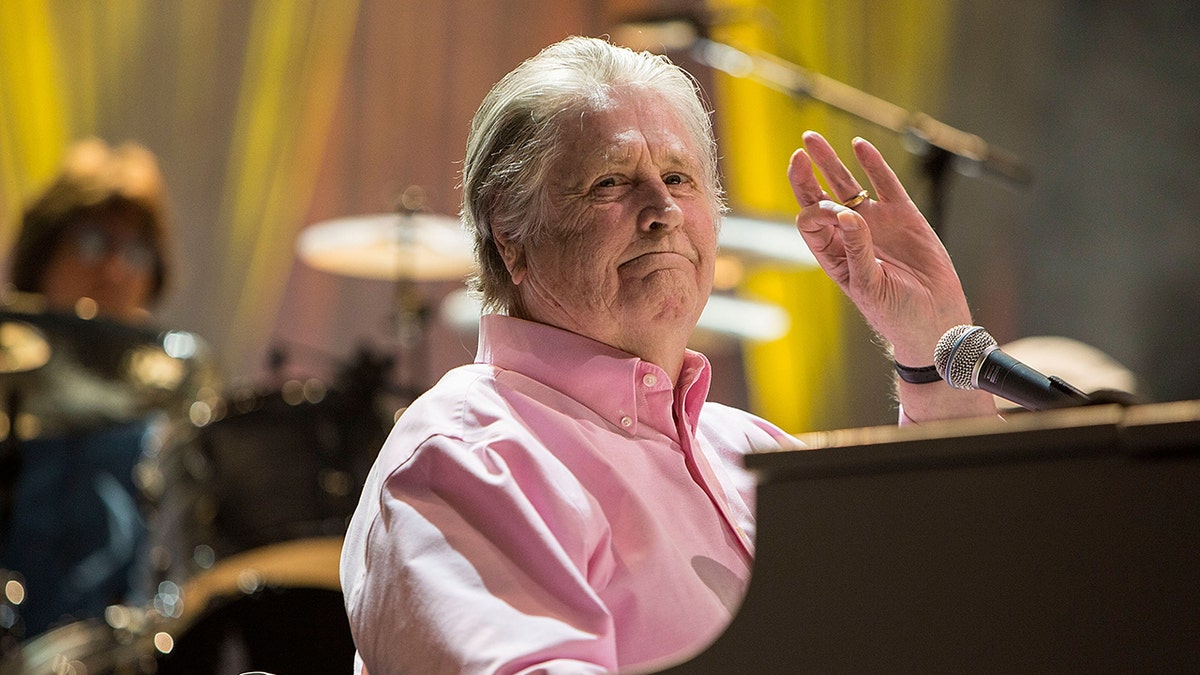 Brian Wilson plays the piano