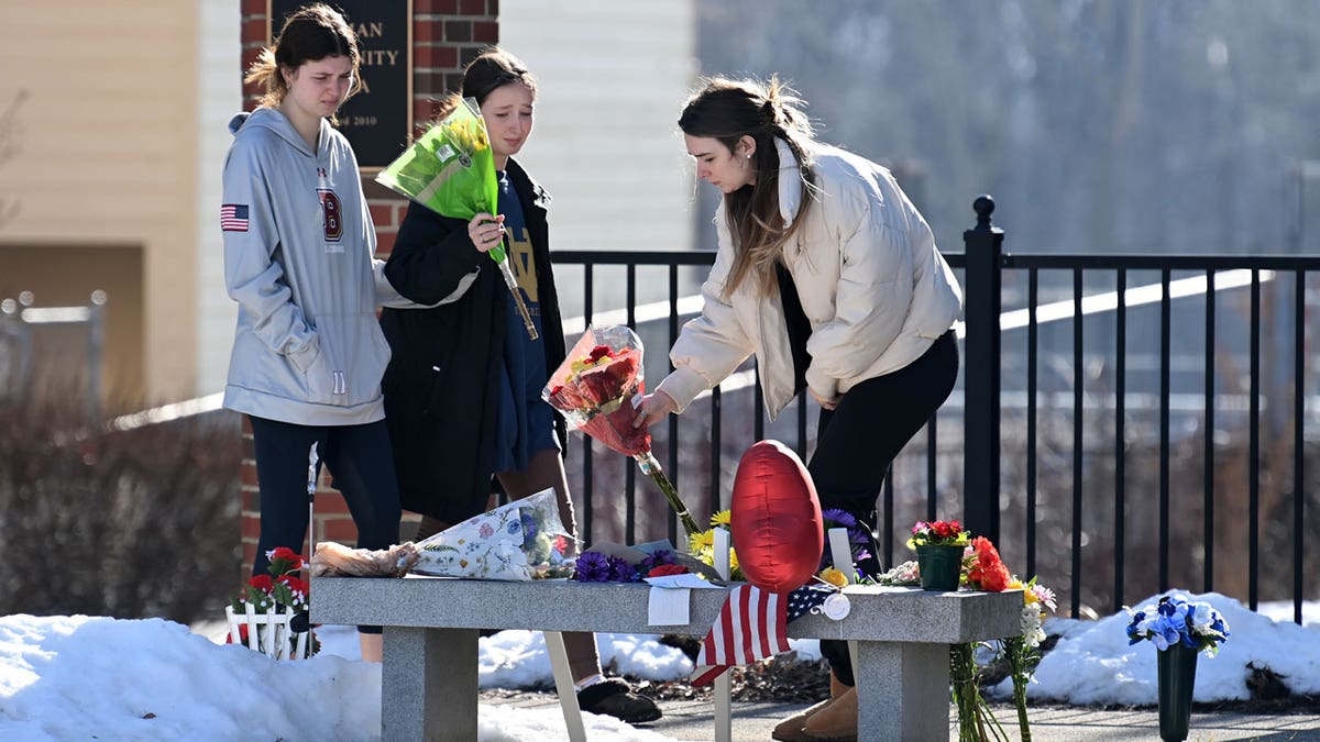 A makeshift memorial for Bridgewater College shooting