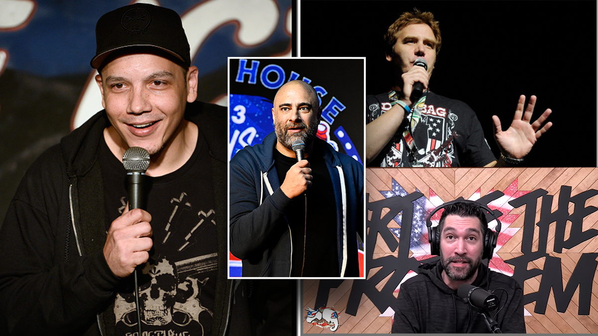 Dave Smith, Luis J. Gomez, Jim Florentine, and Kurt Metzger split image