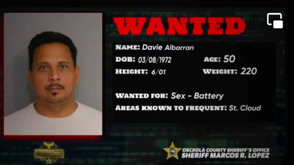 Davie Albarran on a wanted poster