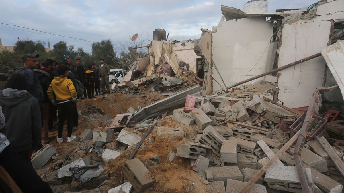 Destroyed house in Rafah, Gaza 
