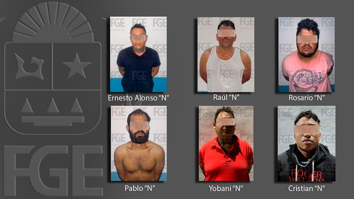 Mugshots of detainees, Ernesto Alonso "N", Raul "N", Rosario "N", Pablo "N", Yobani "N", Cristian "N"