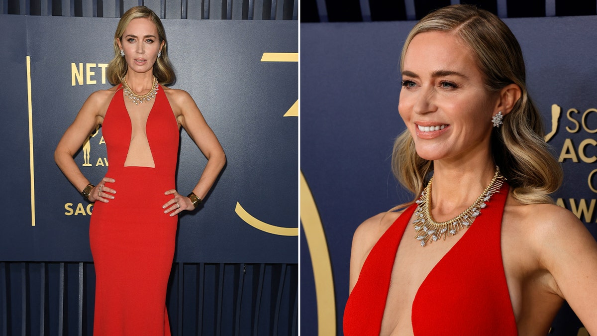 Emily blunt best sale sag dress