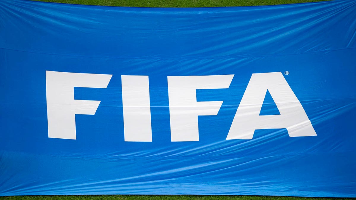 FIFA logo on the flag