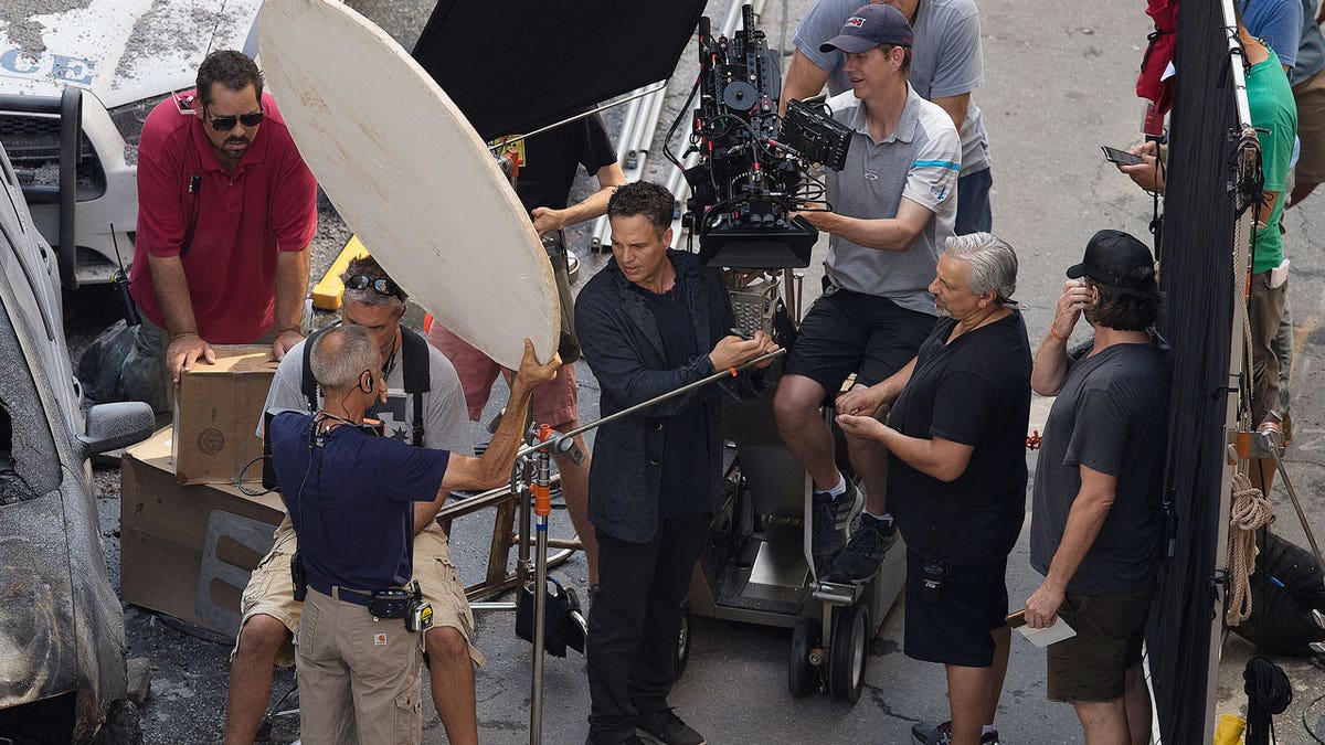 Mark Ruffalo on the set of "Avengers: Infinity War"