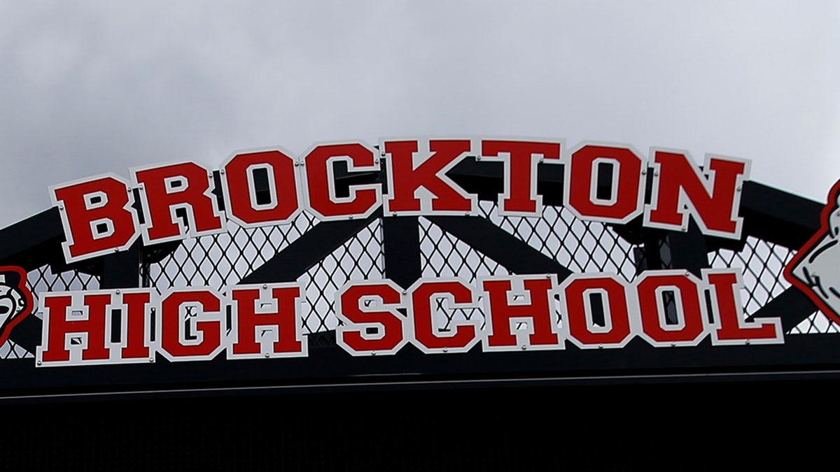sign outside Brockton High School