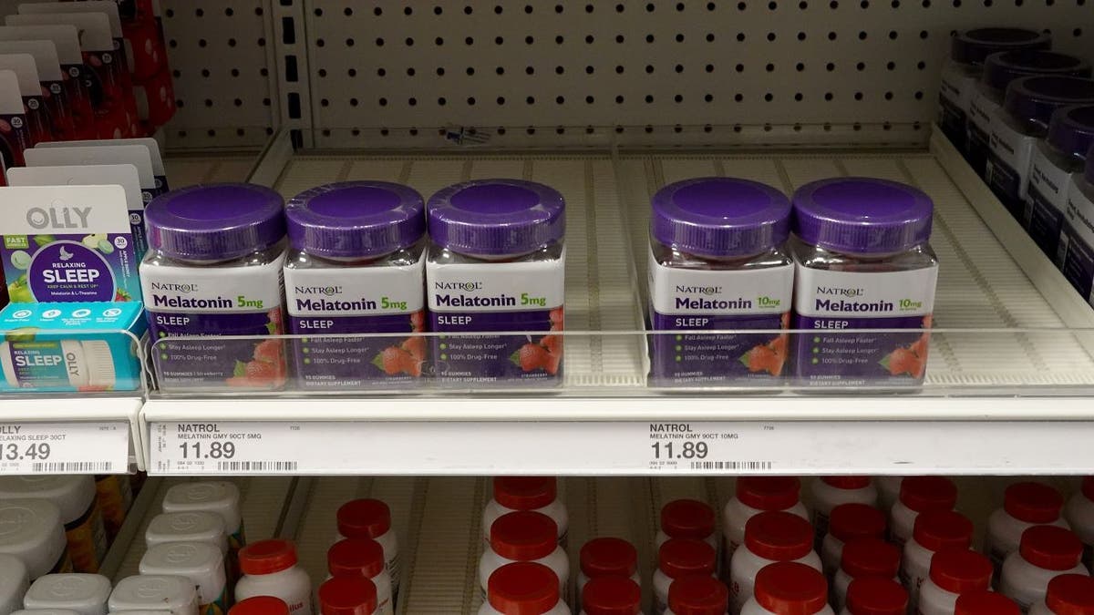 Melatonin products on shelf