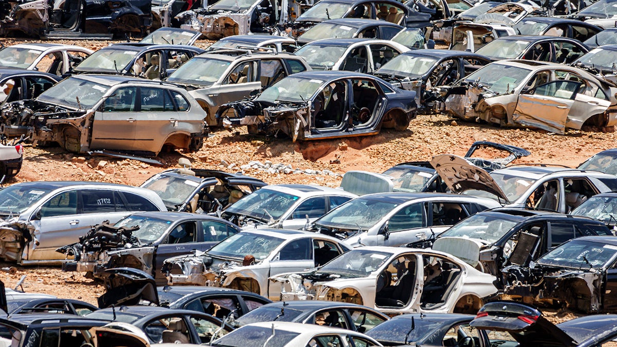 Scrapyard of cars