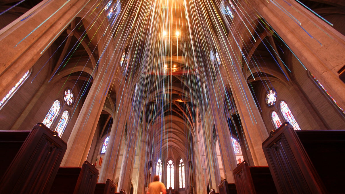 The interior of Grace Cathedral located in San Francisco