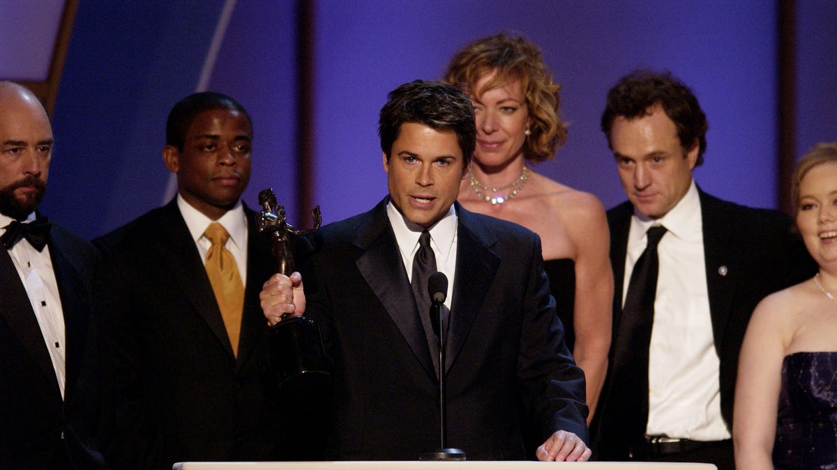 The cast of The West Wing" accepting their SAG Award