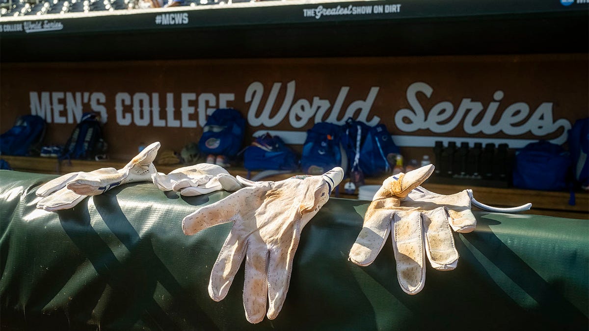 Batting gloves at the College World Series