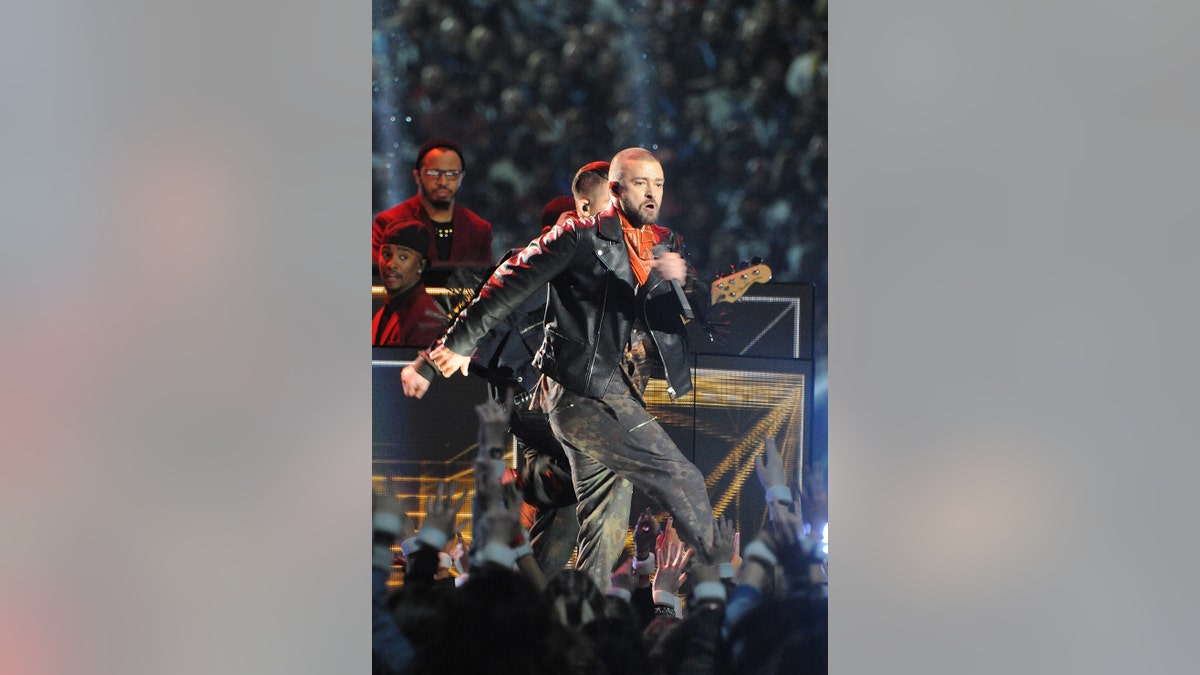 Justin Timberlake performing on stage