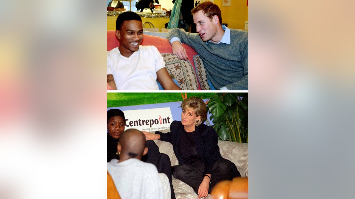 A composite photo of Prince William and Princess Diana at Centrepoint