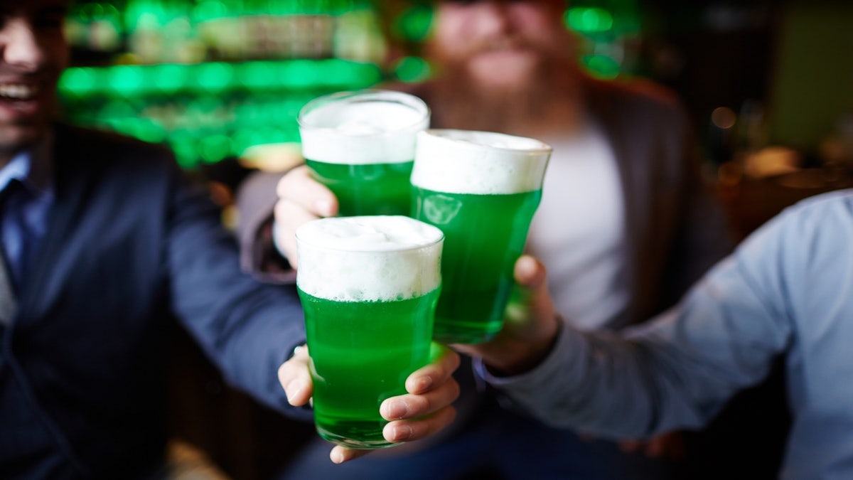 Men with green beer