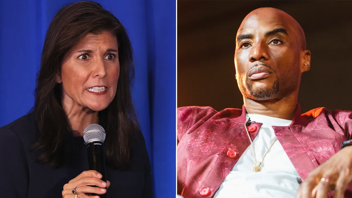 Nikki Haley and Charlamagne Tha God split image