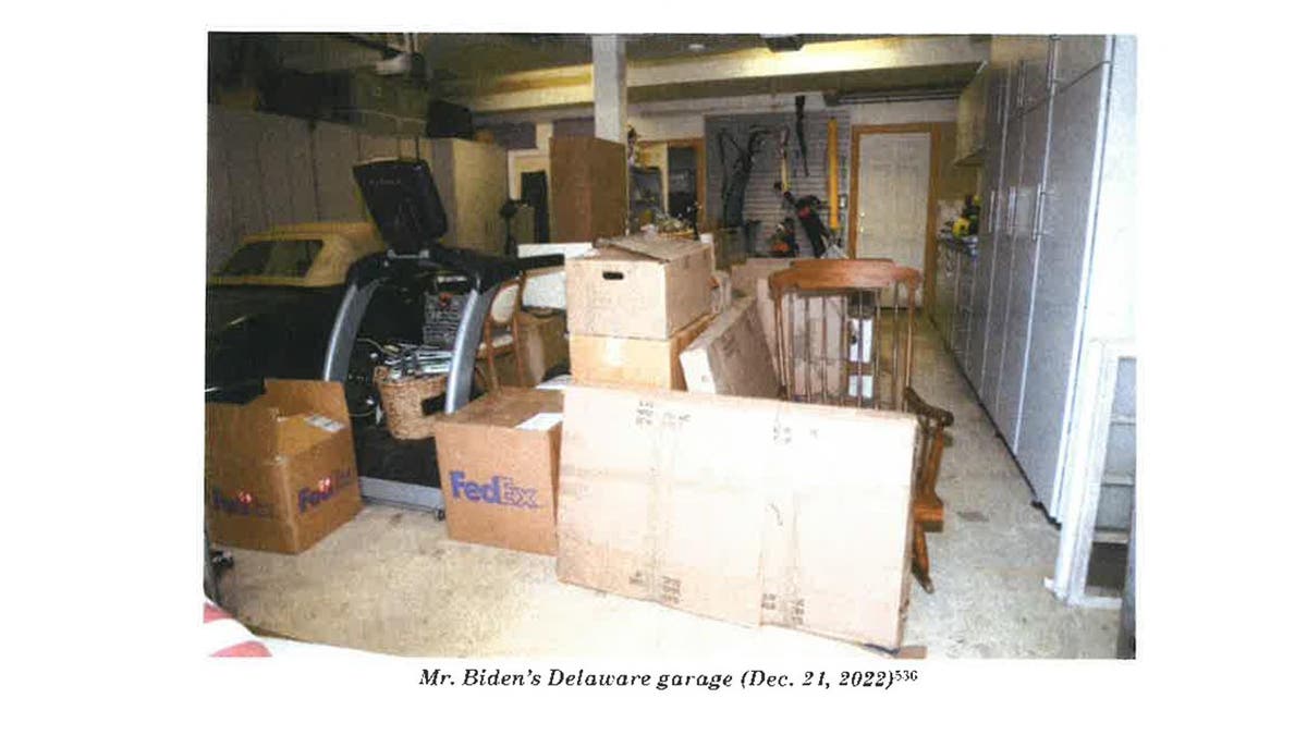 This image from Special Council Robert Hur’s investigation released by the Department of Justice on Thursday, February 8, 2024 shows Joe Biden’s Delaware garage on December 21, 2022.