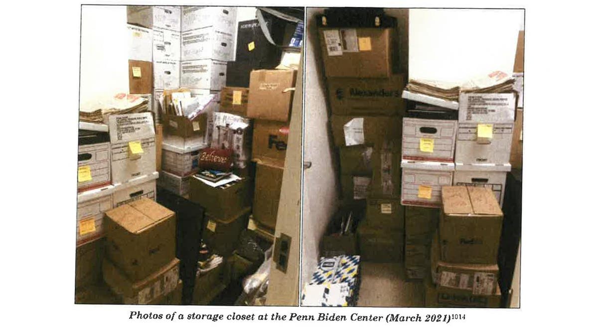 documents in boxes shown in storage at Penn Biden center