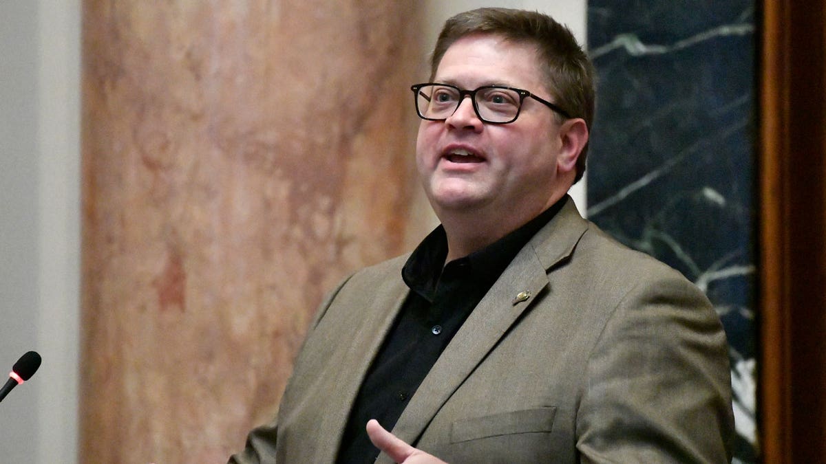 Kentucky Republican state Rep. Jason Petrie responds to questions