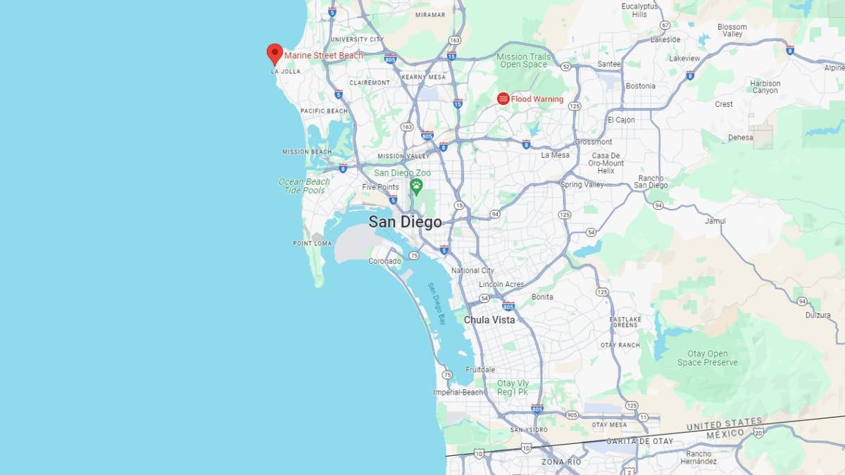Map of San Diego area
