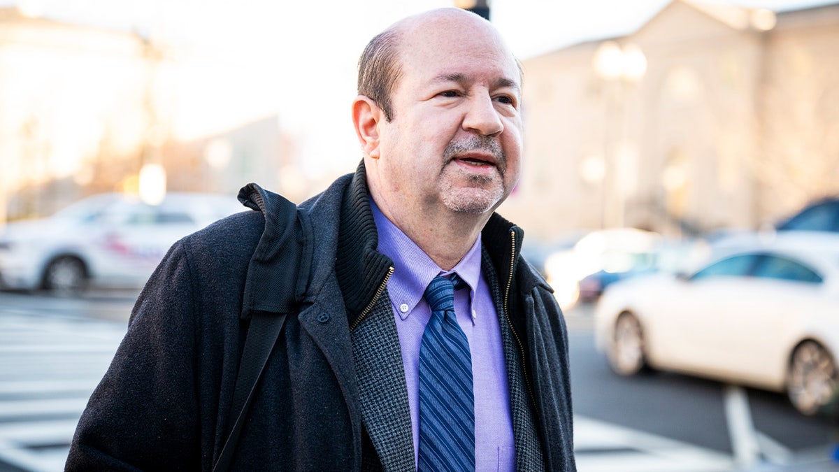 Michael E. Mann is seen outside of the H. Carl Moultrie Courthouse on February 5, 2024 in Washington, DC. The Mann Vs. National Review Et Al trial continues in District of Columbia Superior Court.